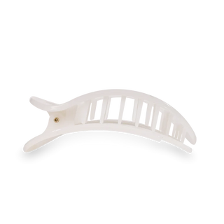 TELETIES Coconut White Large Flat Round Hair Clip - Large