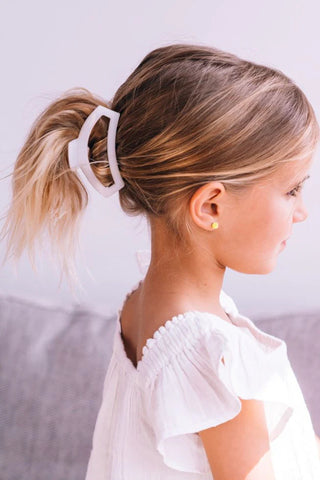 TELETIES Open Coconut White Medium Hair Clip - Medium