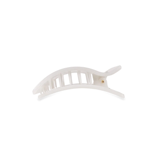 Coconut White Small Flat Rectangle Hair Clip - Small