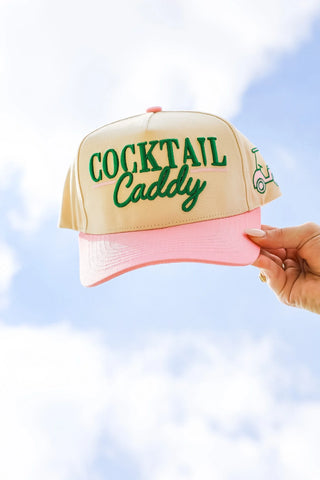 Cocktail Caddy Puff Embroidered Canvas Cap
