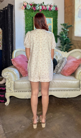 Vintage Floral Bow Romper