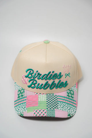 Birdies & Bubbles Puff Embroidered Canvas Cap