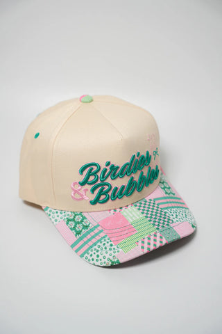 Birdies & Bubbles Puff Embroidered Canvas Cap