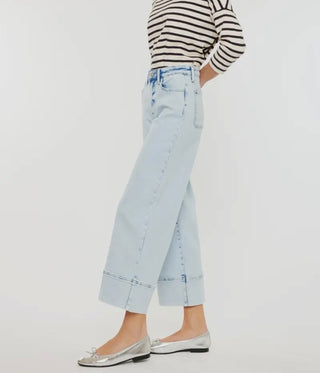 KanCan Crater High Rise Cropped Wide Leg Jeans