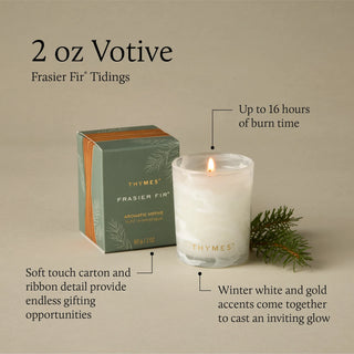 Thymes Frasier Fir Tidings Boxed Votive - 2oz