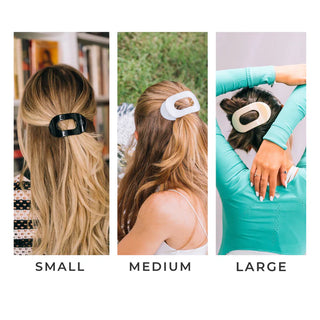 TELETIES Coconut White Small Flat Round Hair Clip - Small