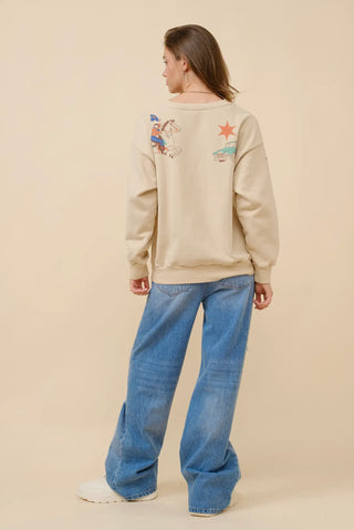 Western Graphic "Howdy" Sweatshirt