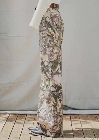 High Rise Camo Print Wide Leg Jeans