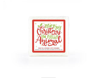 Merry Christmas Ya Filthy Animal Soap in a Sponge