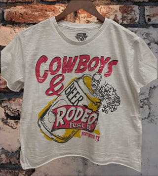 Cowboys and Beer Cropped T Shirt