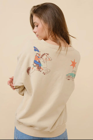 Western Graphic "Howdy" Sweatshirt