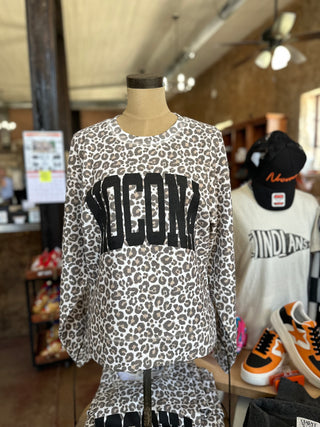 "NOCONA" Leopard Corded Pullover