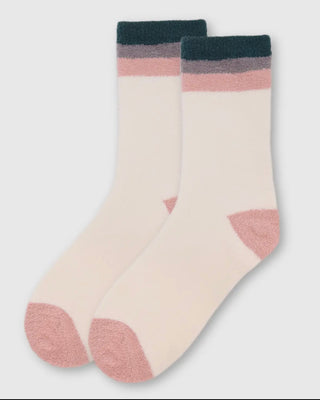 Cable Knit Striped Super Soft Cozy Crew Socks