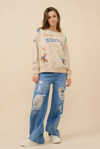 Western Graphic "Howdy" Sweatshirt