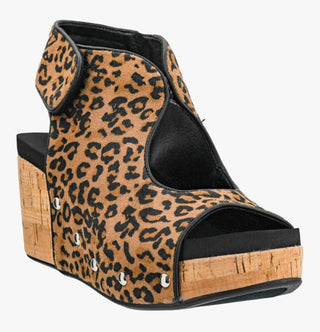 Corkys Frisky Leopard Wedge Sandal