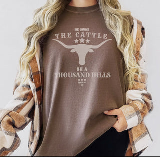 He Owns the Cattle Christian Graphic Tee