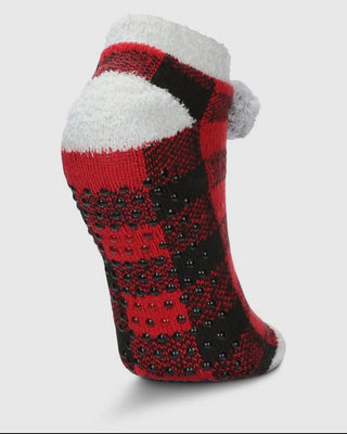 Women's Buffalo Plaid Buttersoft Plush Lined Low Cut Socks