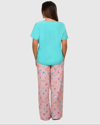 Spa Kitty 2 Piece Pant Pajama Set in A Bag