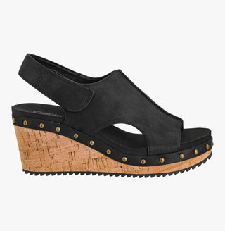 Corkys For Keeps Black Wedge Sandal