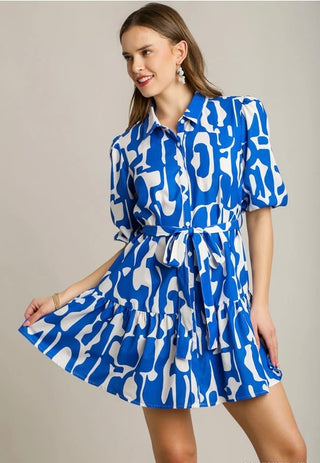 Sapphire Mixed Print Dress