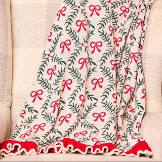 Holiday Trellis Knit Blanket
