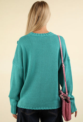 Chunky Braid Oversized Casual Sweater - 2 Colors!