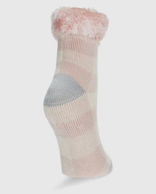 Blush Buffalo Plaid Plush Cabin Socks