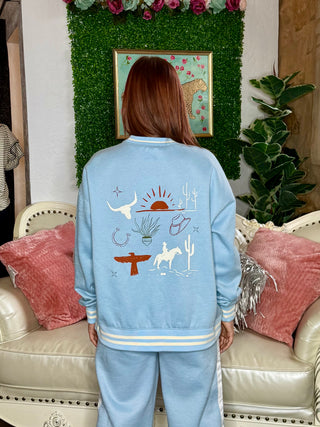 Blue HOWDY Sweatshirt - Matching sweatpants available