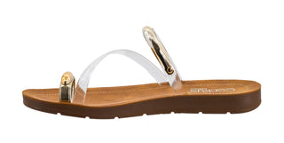 Corkys Hit the Strip Flat Sandal - Clear