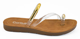 Corkys Hit the Strip Flat Sandal - Clear