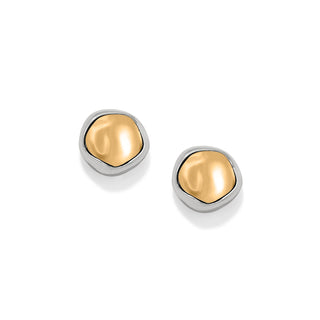 Brighton Cascade Round Post Earrings are a pair of gold and silver earrings on a white background