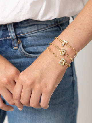 Luxe Chloe Initial Letter Chain Bracelets