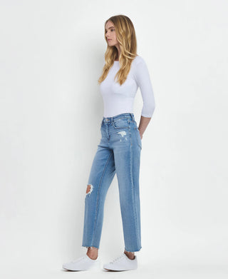 Flying Monkey High Rise Crop Slim Wide Jeans