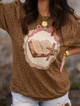 Leopard Bible Cross Tee