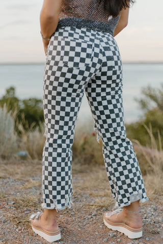 Round the Track Checkered Jeans