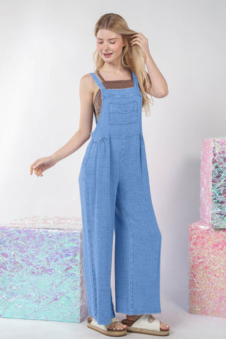 Washed Gauze Jumpsuit in Blue