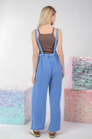 Washed Gauze Jumpsuit in Blue