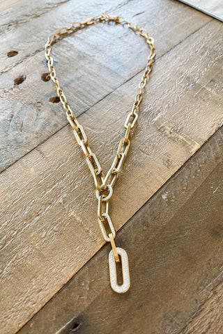 Paperclip Lariat Drop Necklace