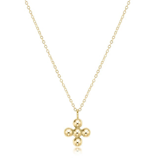enewton 16" Necklace Gold - Classic Beaded Signature Cross Charm - 4mm