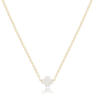 enewton 16" Necklace Gold - Signature Cross Small Off-White
