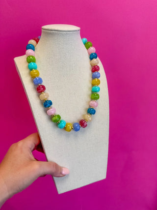 Multi Mixed Bead Statement Necklace