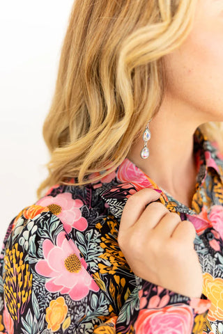 Petal Punch Long Sleeve Button Up Blouse