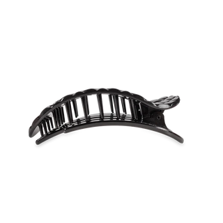 TELETIES Jet Black Quilted Medium Flat Round Hair Clip