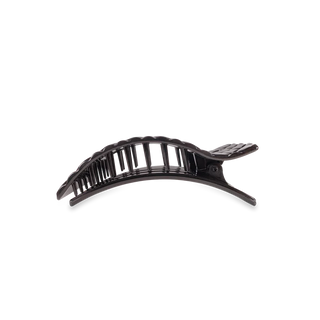 TELETIES Jet Black Quilted Small Flat Rectangle Hair Clip