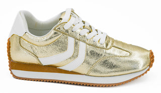 Corkys Kickoff Gold Crinkle Metallic Sneaker