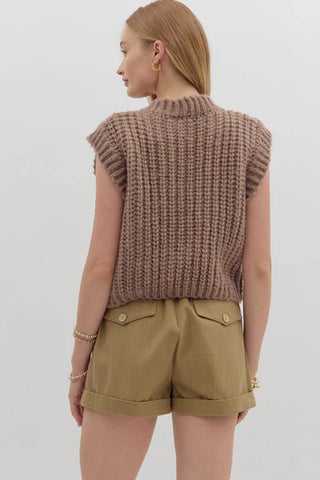 Chunky Knit Button Up Vest