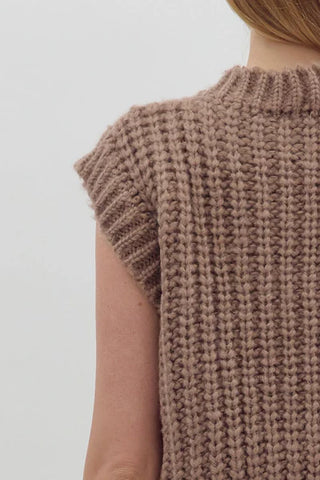 Chunky Knit Button Up Vest