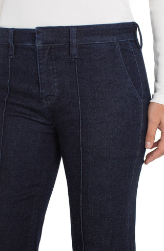 Liverpool Indigo Rinse Petite Trouser Bootcut Jeans w/ Pintuck Detail