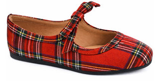 Corkys Hey Girl Layover Mary Jane Flat - Red Plaid