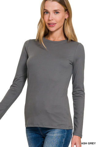 Brushed Microfiber Long Sleeve Top